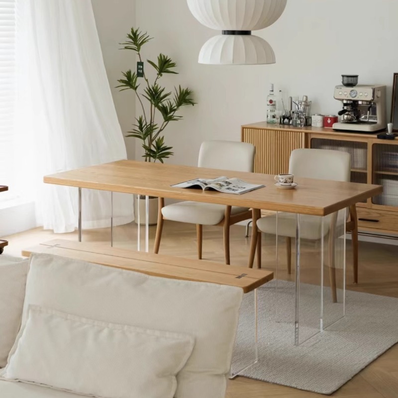 Bedroom Furniture - โต๊ะลอยอะคริลิคไม้เนื้อแข็งสไตล์อิตาลี โมเดิร์น เรียบง่าย ห้องนั่งเล่น ห้องนอน โต๊ะทำงาน
