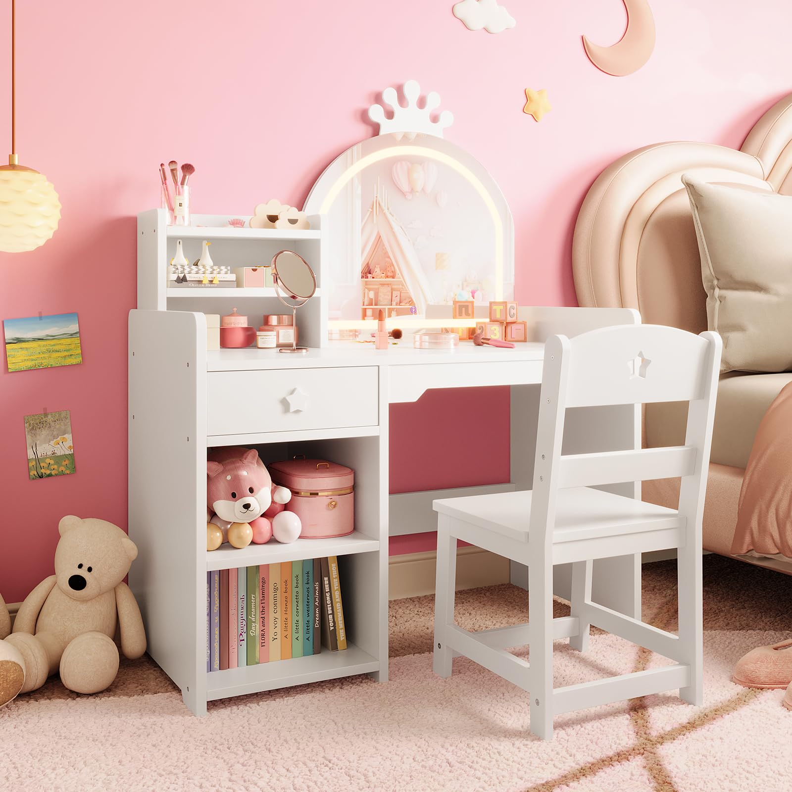 ชุดโต๊ะเครื่องแป้งและเก้าอี้สำ - Dressing Table Vanity With Lighted Mirror บทวิจารณ์และราคา