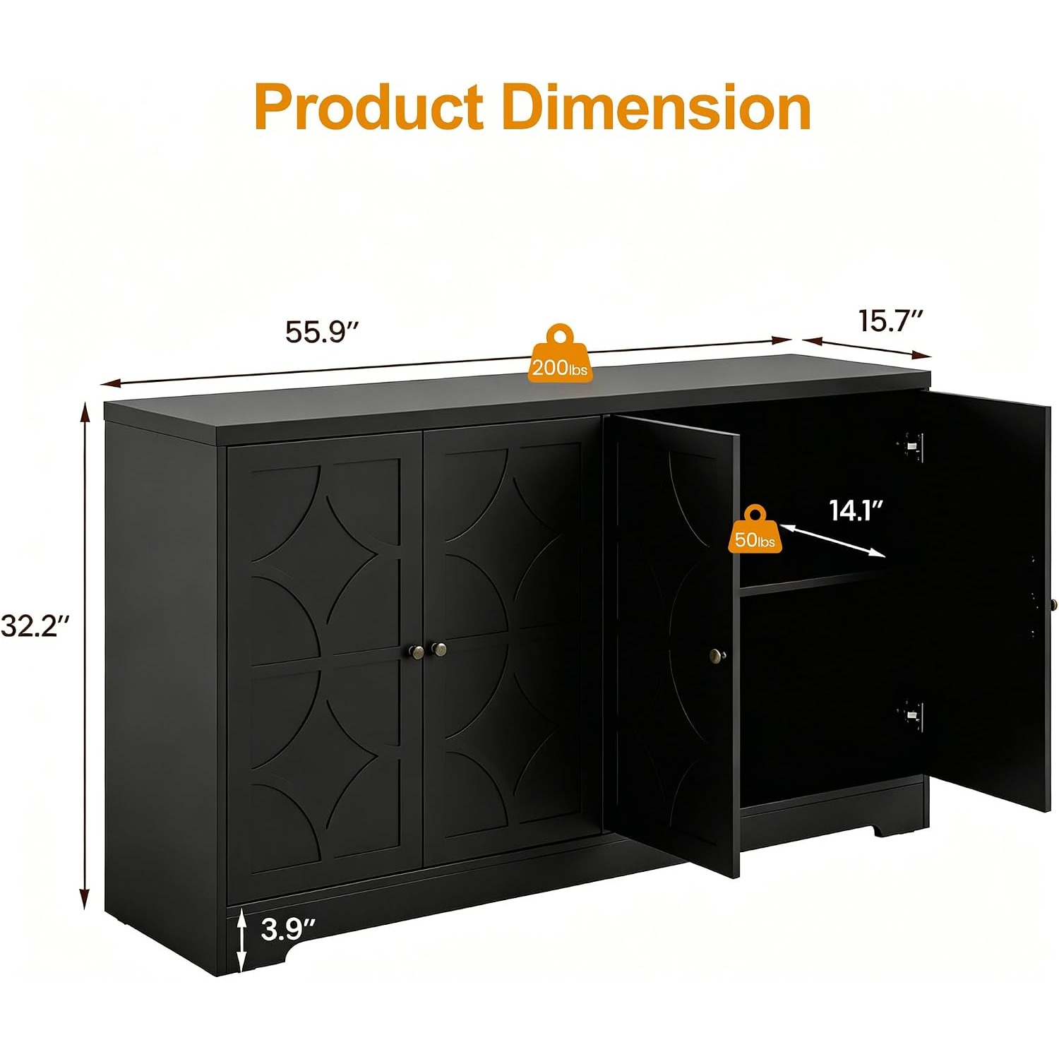 ตู้บุฟเฟต์แบบมีช่องเก็บของ ขนา - Storage บทวิจารณ์และราคา
