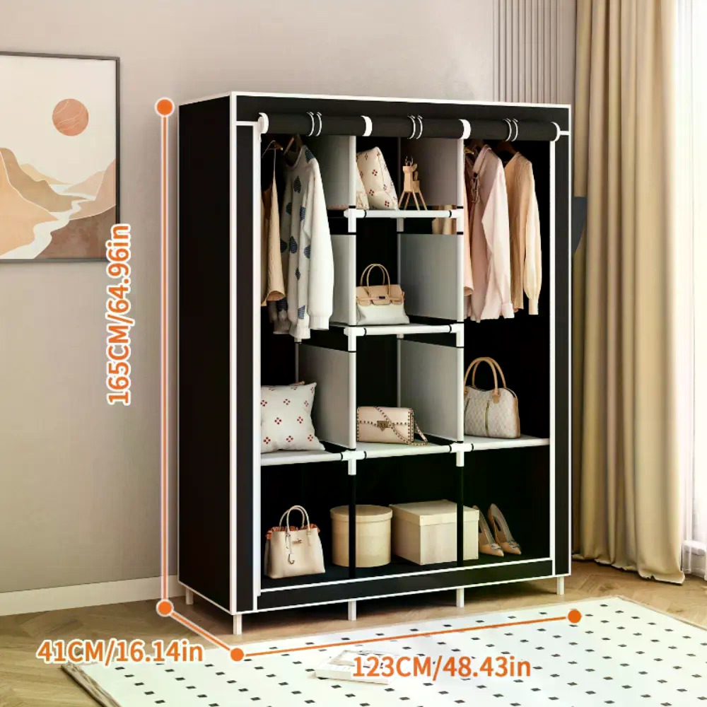 ตู้เสื้อผ้าผ้าไม่ทอแบบพกพาขนาด - Wardrobe Closet Portable Fabric Cover บทวิจารณ์และราคา